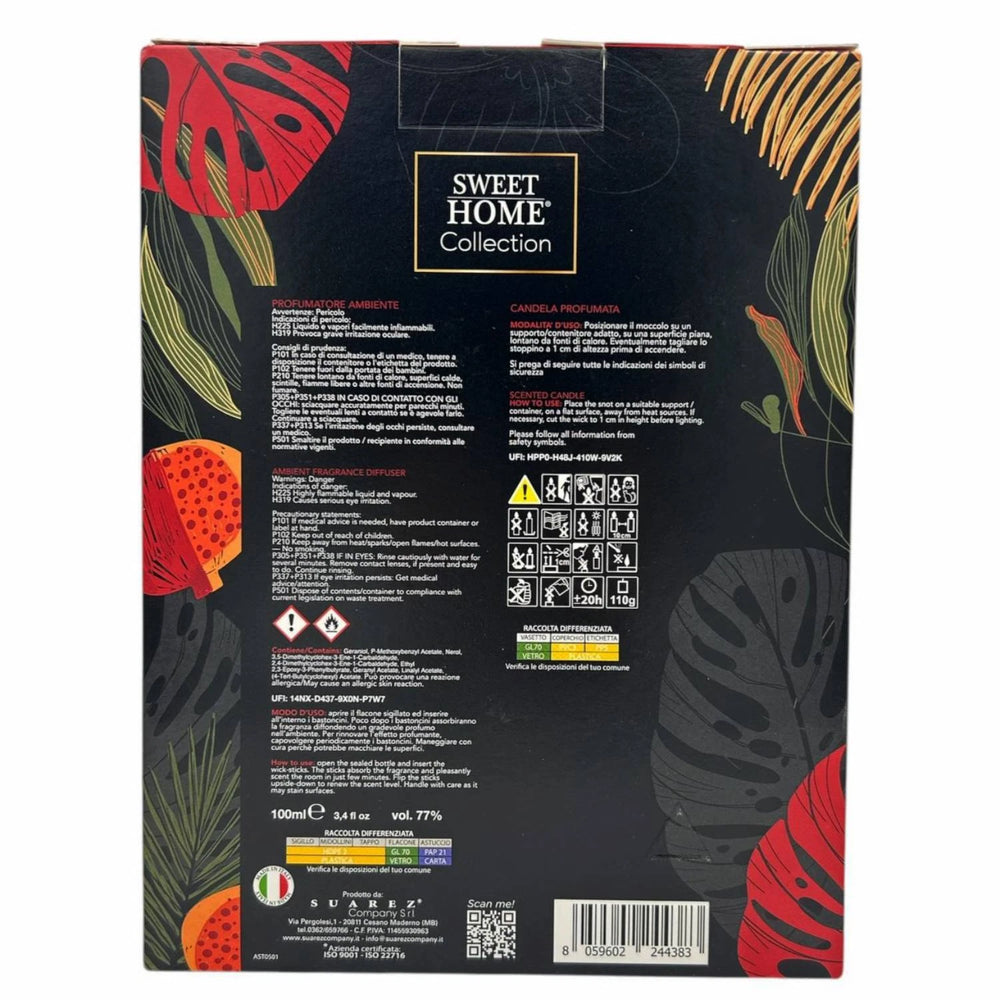 Sweet Home Profumatore Ambiente Con Candela Profumata Ribes Nero e Melograno